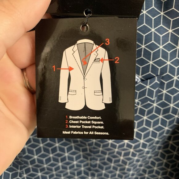 NEW Linea Uomo 46L Blue White Striped Cotton 2 Button Jacket Sport Blazer - Picture 6 of 13